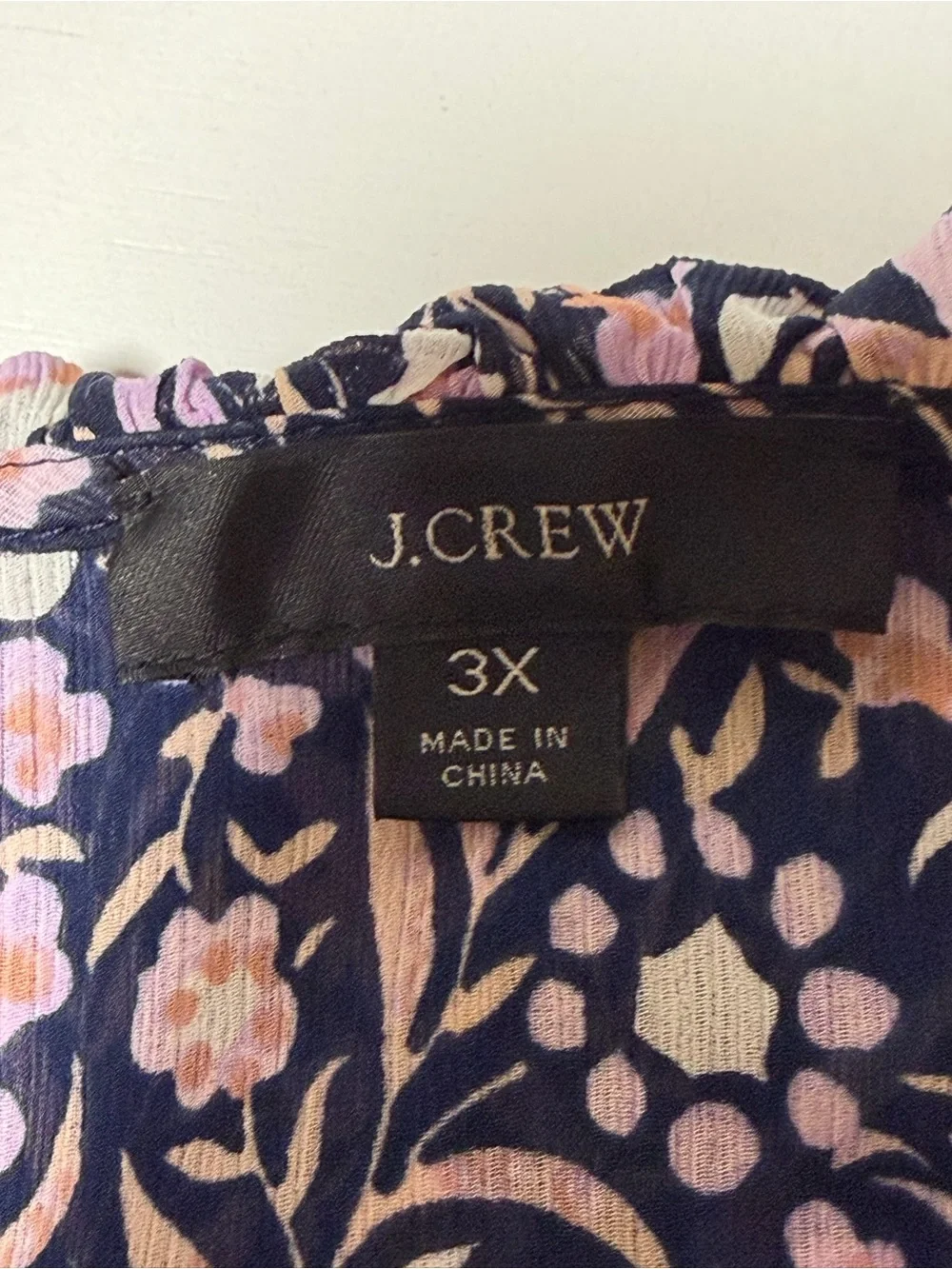 J.Crew Floral Ruffle Blouse 3X Lined Boho Cottagecore‎ Romantic Top